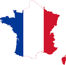 French flag in the shape of the country